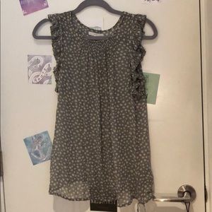 Sheer polka dot blouse by Eliot (Anthropologie)